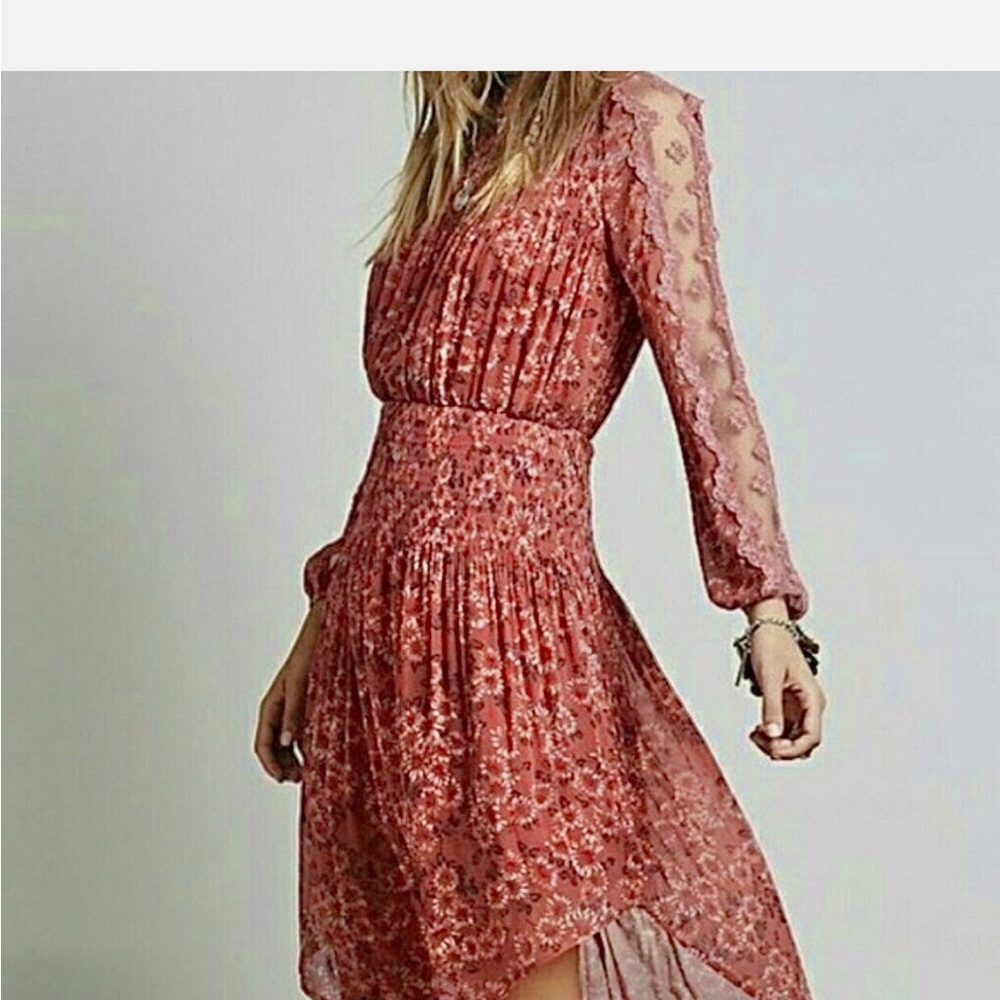 Free People Open Waters Charlotte Smocked Midi Dress